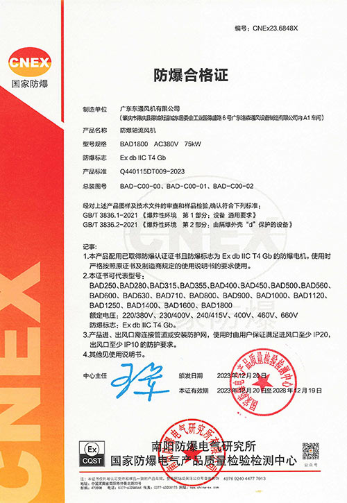 BAD防爆合格证CT...